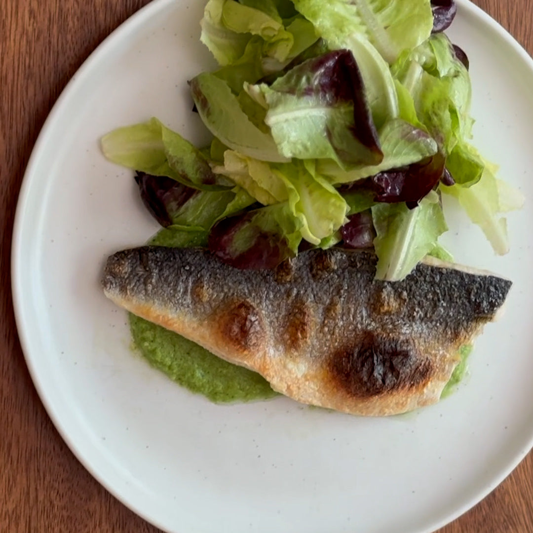 Quick & Easy Broiled Branzino with Tomatillo Salsa