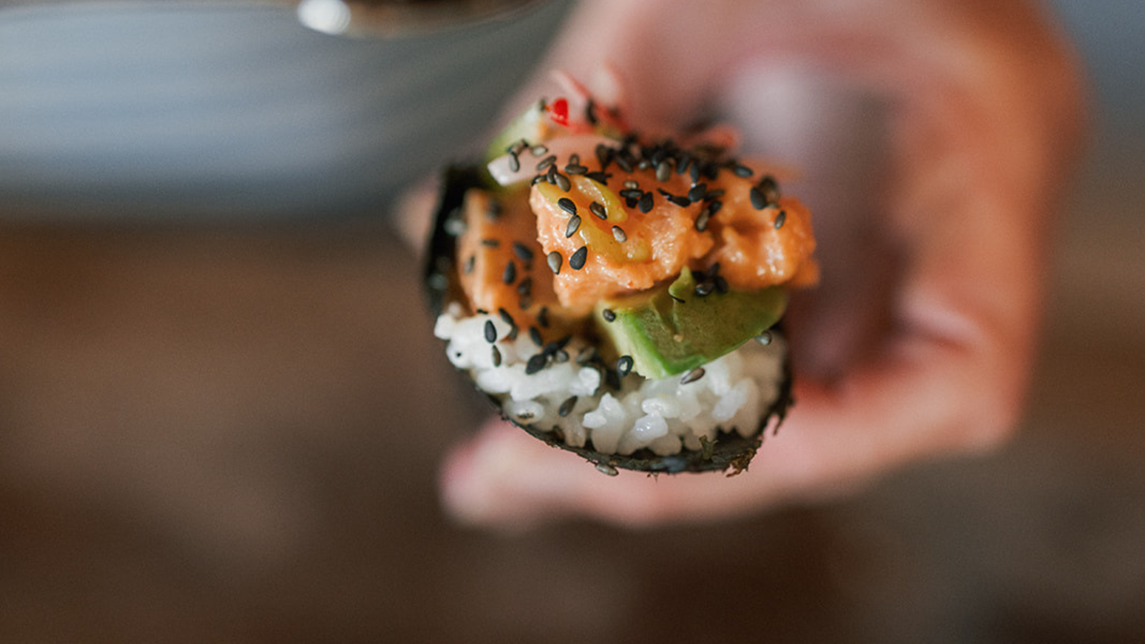 Spicy Salmon Hand Rolls with Pickled Radish, Avocado & Cucumber