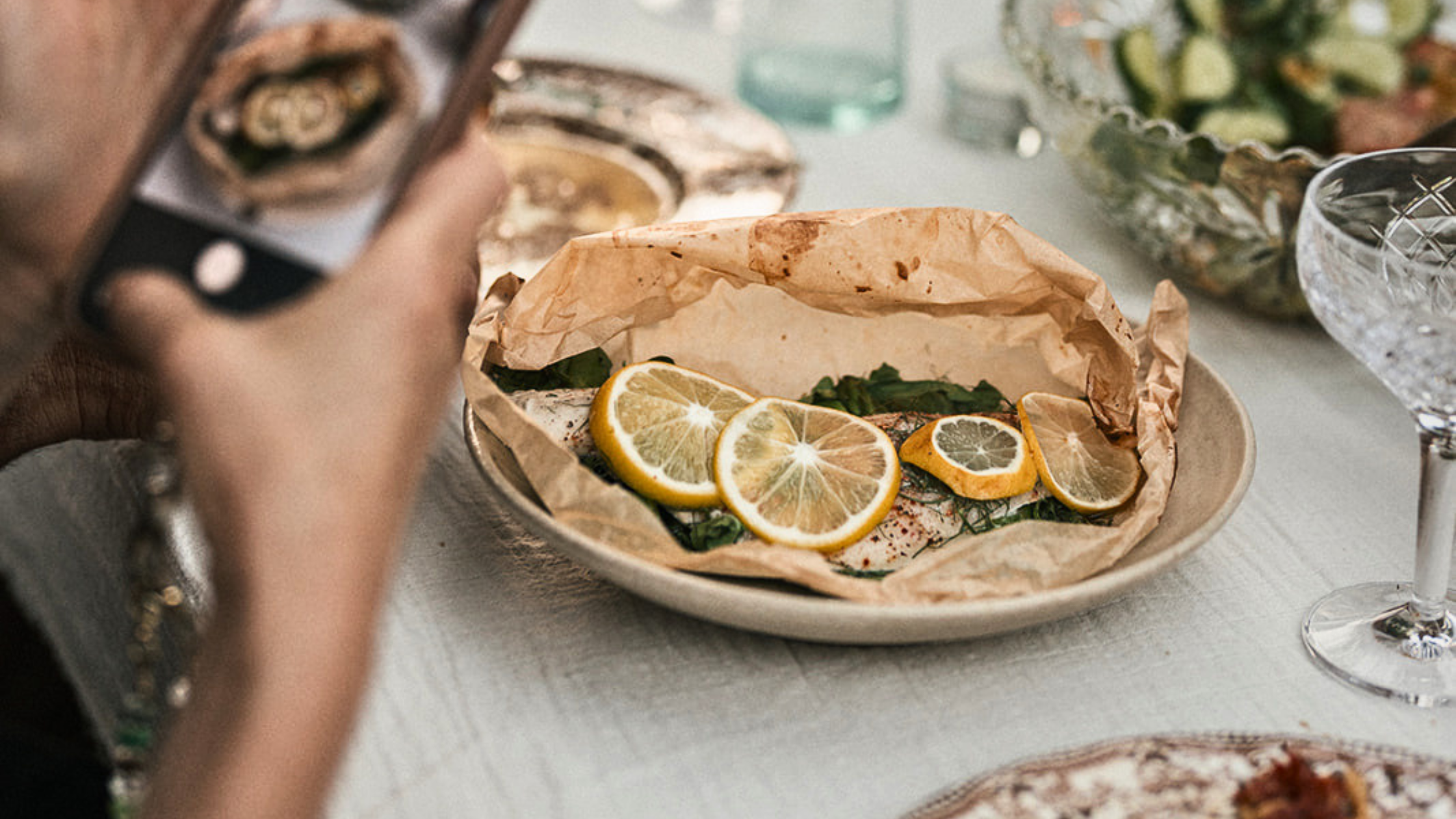 Sea bass en papillote dish