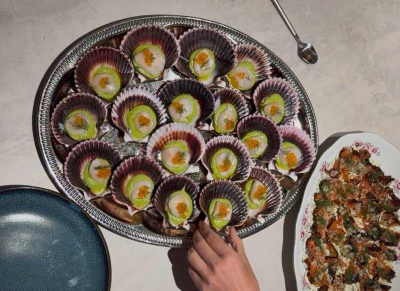 Scallop Crudo with Poblano Crema Recipe