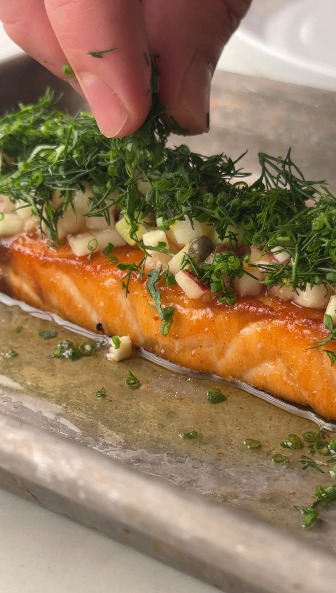 Herb & White Peach Relish Salmon - SEATOPIA