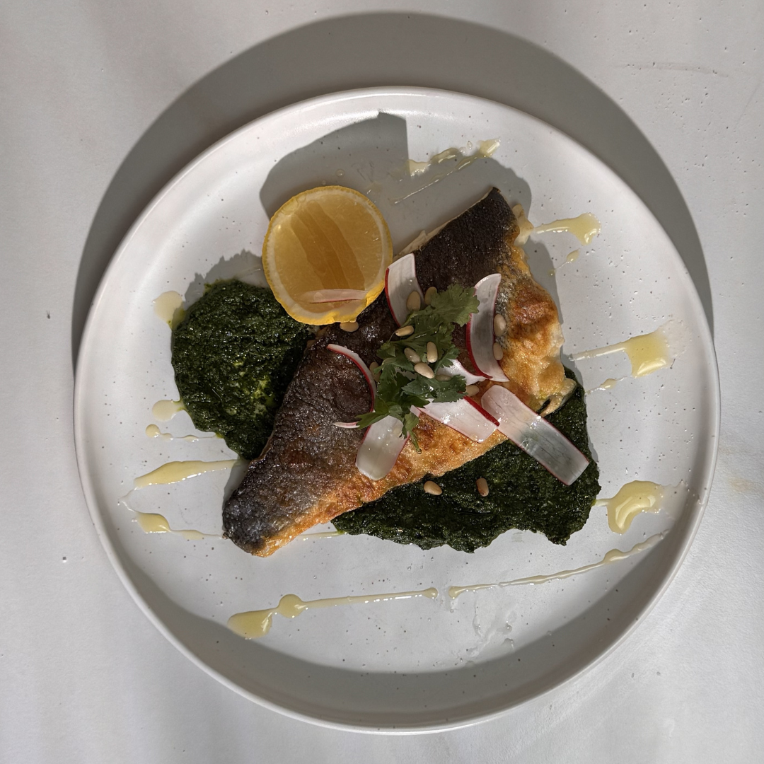 Seafood 201: Parsley-Spinach Pesto Crispy Skin Branzino