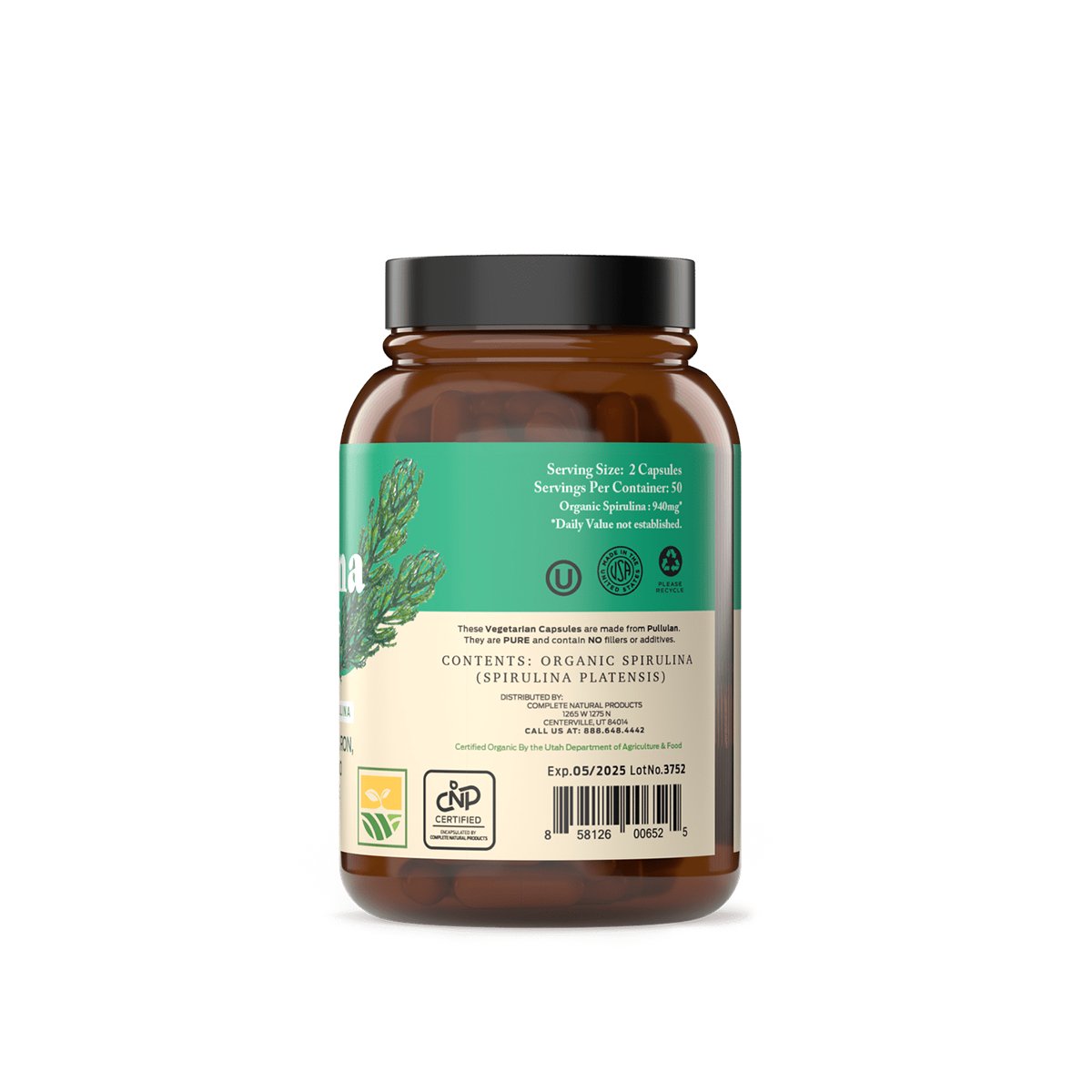 Organic Spirulina Capsules - SEATOPIA