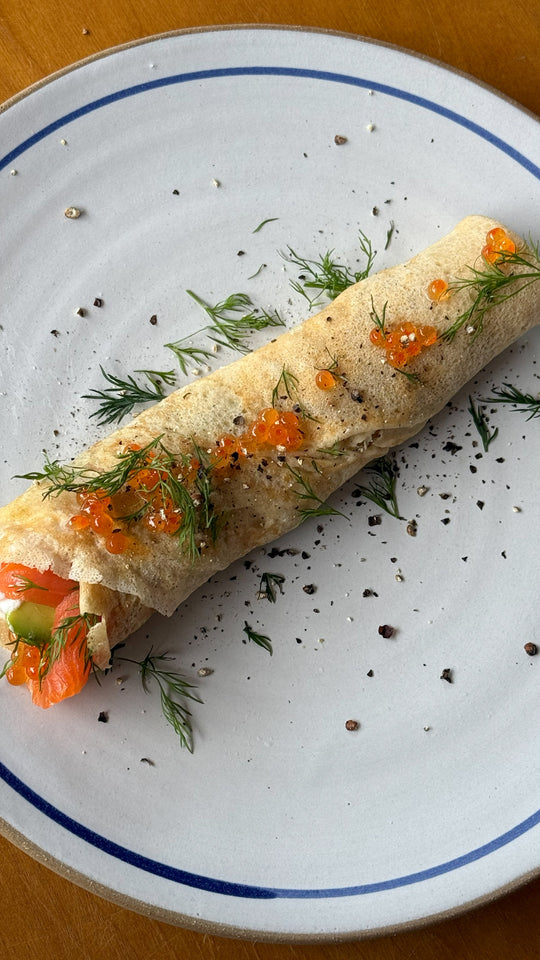 Cold Smoked Caleta Bay Lox crepe