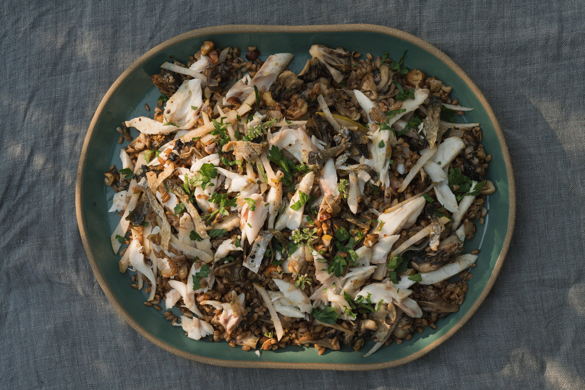 Crispy Branzino with Warm Farro Salad Recipe | Seatopia