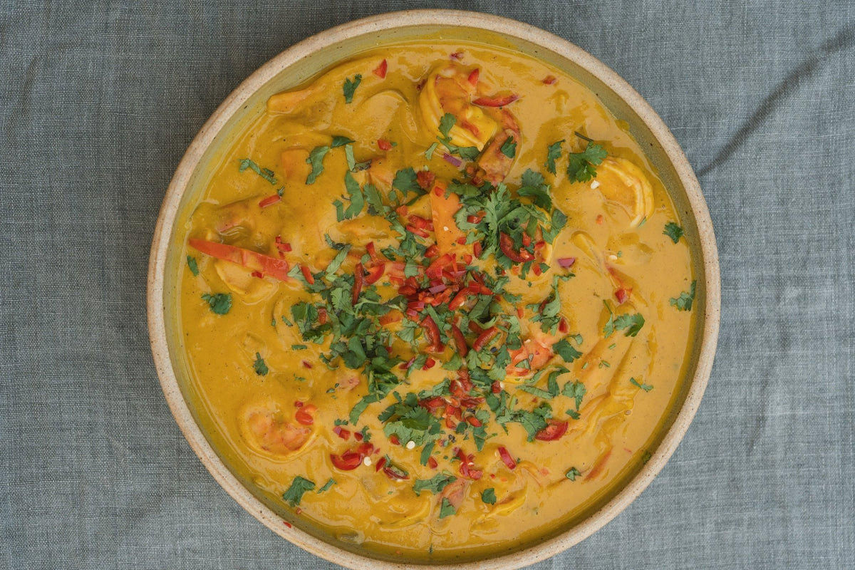 Butter Pumpkin Shrimp with Toasted Coconut, Lime and Fresno - SEATOPIA