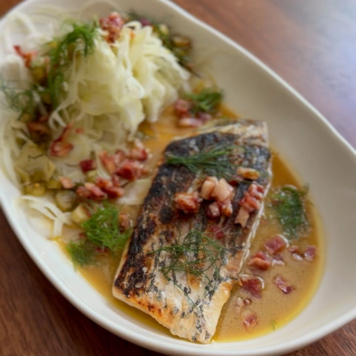 Crispy Skin Barramundi with Shaved Fennel Salad - SEATOPIA