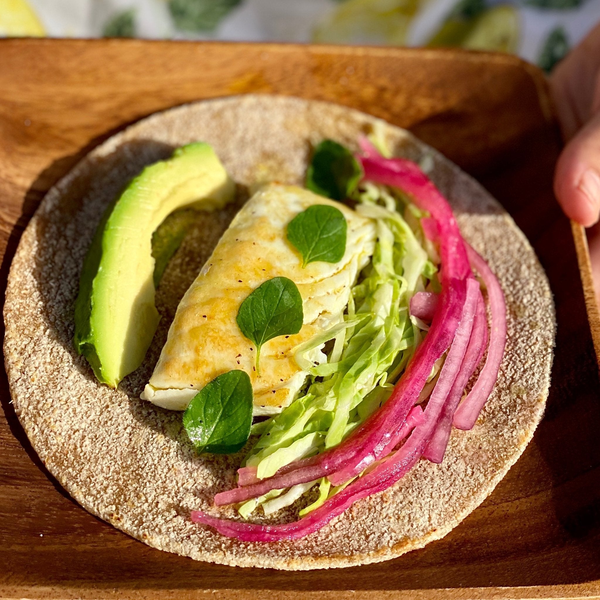 Image of Paleo Glitne Halibut Tacos w/ Pickled Cabbage