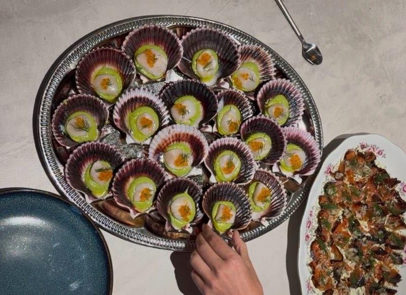 Scallop Crudo with Poblano Crema Recipe - SEATOPIA