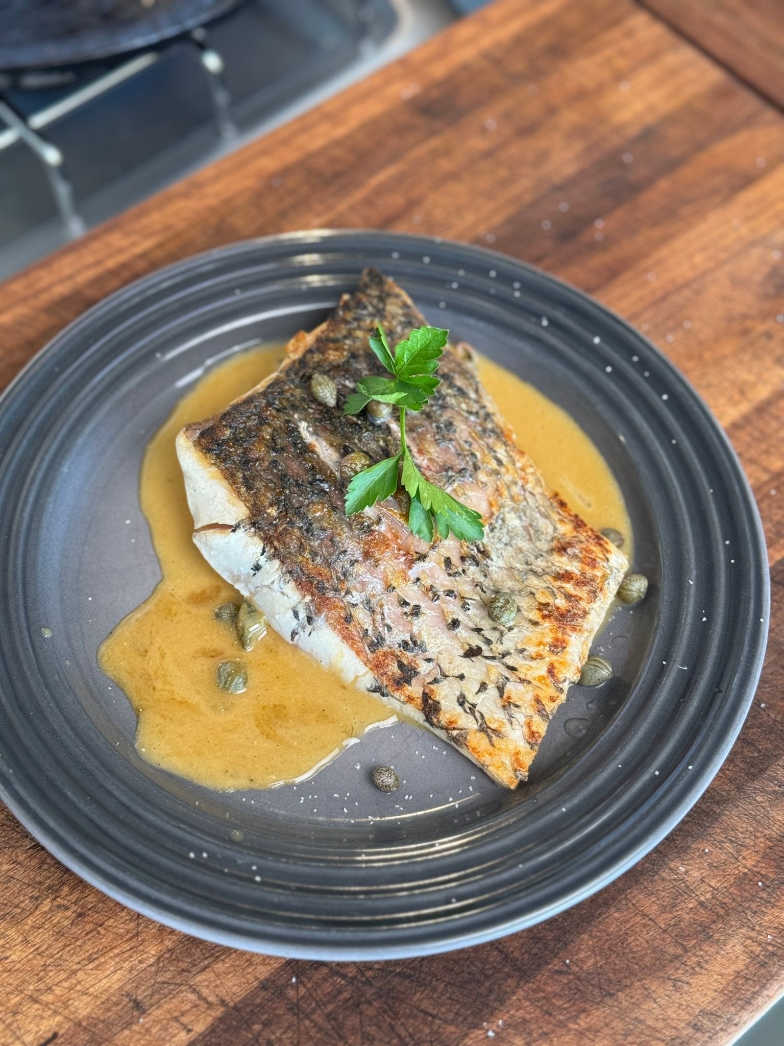 Seafood 201:  How to make a Pan Sauce - White Wine sauce w/ seared white fish - SEATOPIA