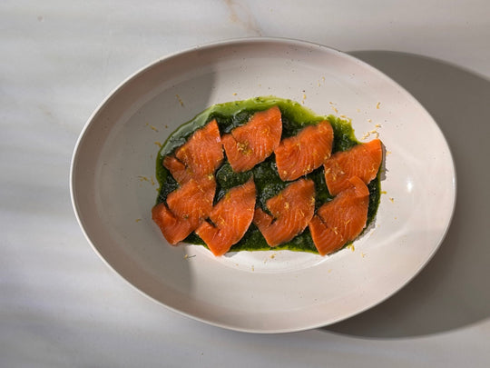 Super Green Steelhead Crudo with Herb-Algae Sauce - SEATOPIA