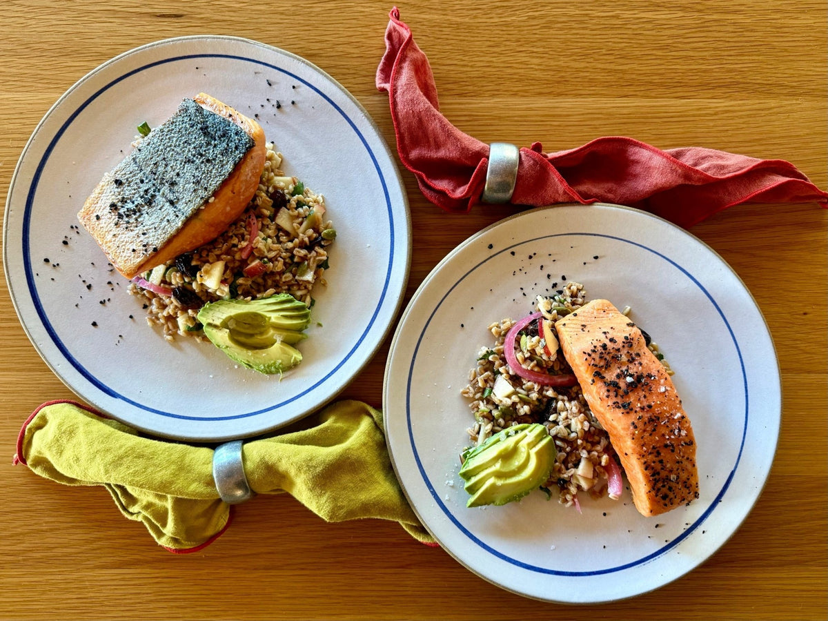 Urfa Pepper King Salmon with Warm Apple & Farro Salad - SEATOPIA