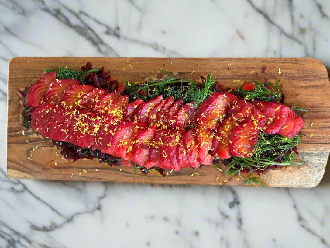 Beet-Cured Steelhead Lox: A Regenerative Twist on a Classic