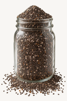 1.3 cups of chia seeds, the protein equivalent of one Seatopia salmon portion