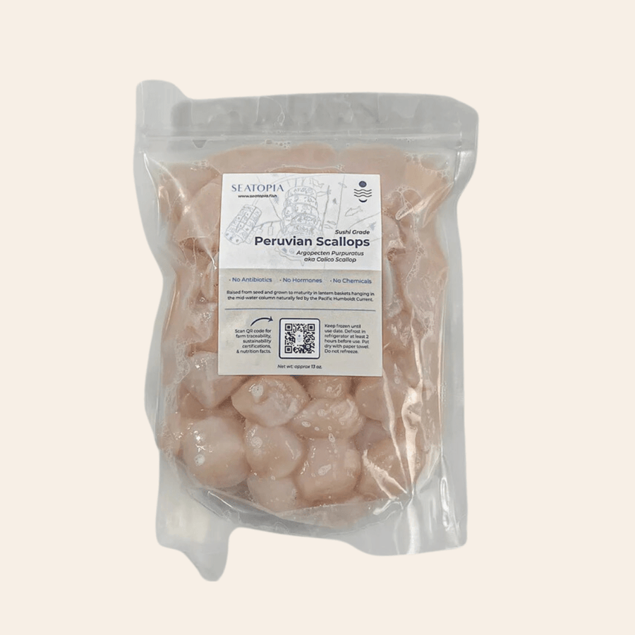 Seacorp, Peruvian Scallop Meat (20 oz) - SEATOPIA